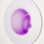 Birth of shapes, Big plate Purple, 2024 analog lambda photographic print mounted on dibond120 cm (diam)